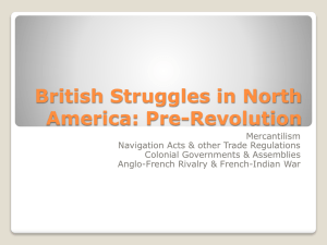 British Struggles in North America: Pre