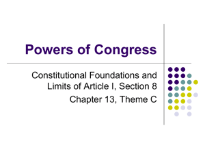 Other Powers of Congress