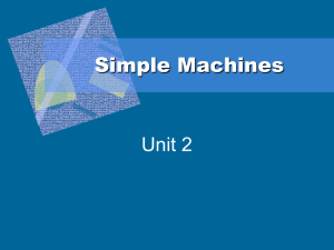 Simple Machines - Unit 1