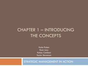 Strategic Management in action * chapter 1