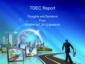 Fall Report Uploaded: November 13, 2014 - TDEC