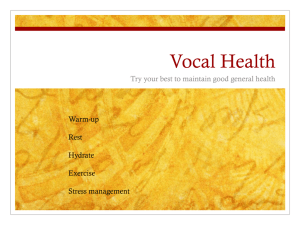 Vocal Health - DSA Vocal Music