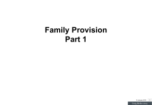 Family Provision Act - University of Sydney