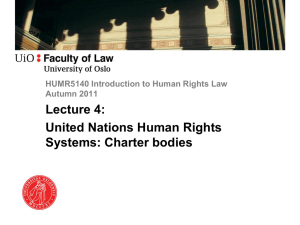 HUMR5140 Introduction to Human Rights Law Autumn 2011