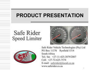Product Presentation - Safe Rider Vehicle Technologies