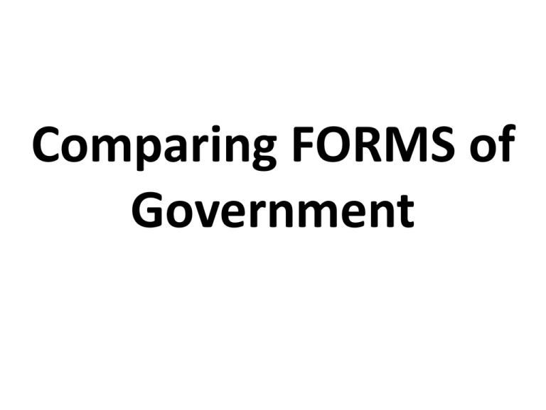 Comparing Forms Of Government