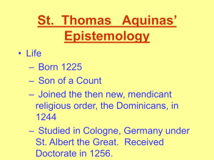 Aquinas' Epistemology