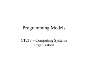 Programming Models. Instruction Types. Stack