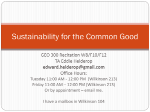 Sustainability for the Common Good