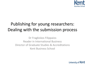 Publishing for young researchers: Dealing with