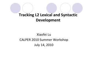 Measuring L2 lexical and syntactic development