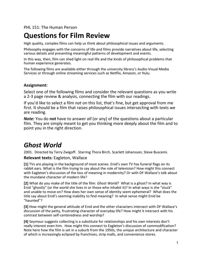 critical thinking questions about films