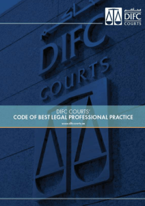 DIFC Courts Code of Best Legal Professional Practice