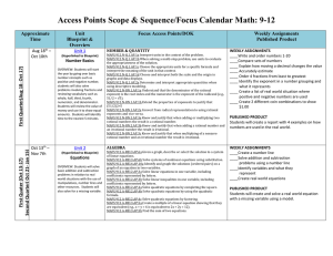 Access Points Scope & Sequence/Focus