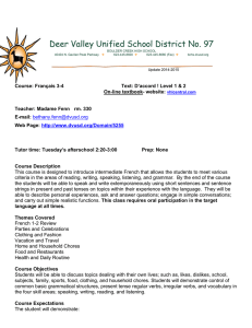 French 3-4 Syllabus - Deer Valley Unified School District
