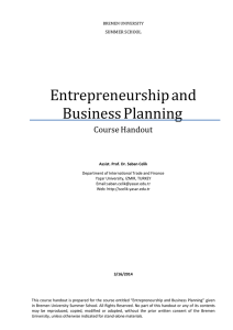 Entrepreneurship and Business Planning - Edip TEKER