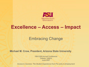 Excellence, Access, Impact