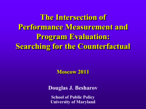 D. Besharov "The Intersection of Performance Measurement and