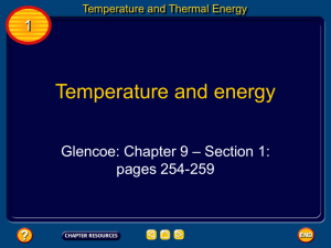 Temperature and energy
