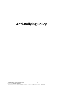 Anti Bullying Policy - Harold's Cross National School