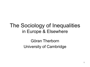 The Sociology of Inequalities in Europe & Elsewhere