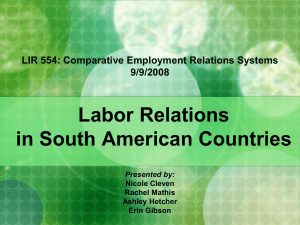 Labor Relations in South American Countries
