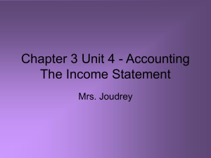 Chapter 3 Unit 4 - Accounting The Income Statement