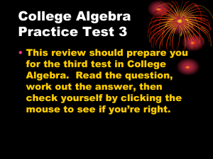 College Algebra Practice Test 3