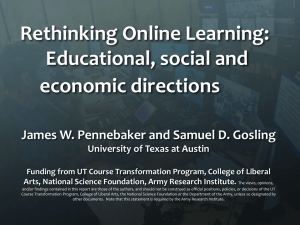 Pennebaker & Gosling - Council of Graduate Departments of