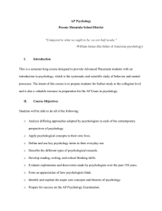 AP Psychology Syllabus