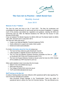 The Care Act in Practice Journal