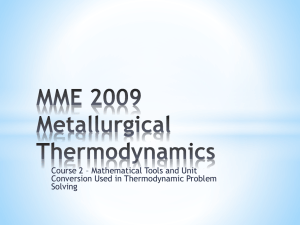 MME 2006 Metallurgical Thermodynamics