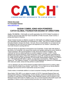 susan combs joins high-powered catch global foundation board of