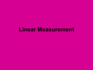 Linear Measurement Units of Measurement