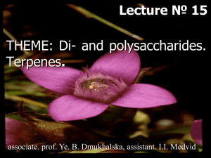 15. Di- and polysaccharides. Terpenes