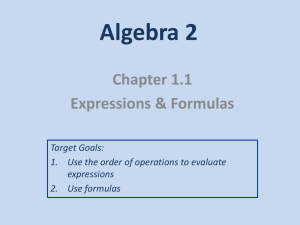 1.1 Expressions and Formulas