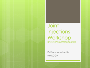 Joint Injections Workshop. RNZCGP 2011