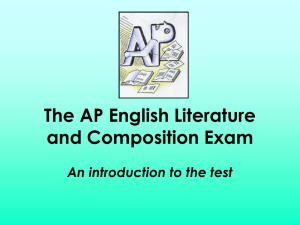 The AP English Literature and Composition Exam