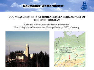 VOC Measurements at Hohenpeissenberg as part of the