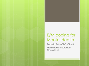 E/M coding for Mental Health