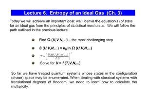 Lecture 6. Entropy and Temperature (Ch. 3)