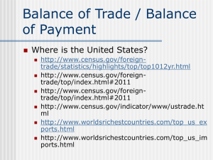 Balance of Trade / Balance of Payment