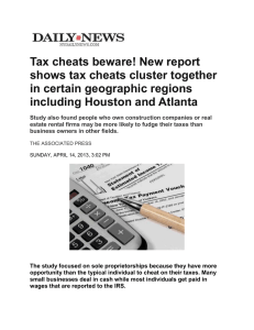 IRS Using Demogrpahics, Geographics To Catch Cheaters