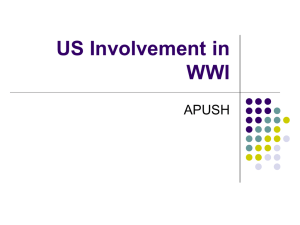 US Involvement in WWI