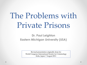 Private prison presentation - Paul's Crime and Justice Page