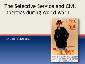 The Selective Service and Civil Liberties during World War I