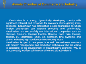 Almaty Chamber of Commerce and Industry Almaty Chamber of