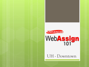 Enhanced WebAssign 101