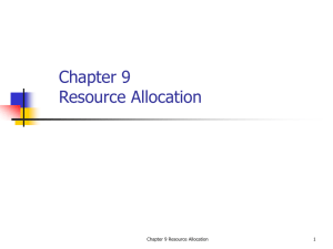 Resource Allocation (Crash Cost)