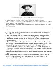 Walt Whitman – The Spotted Hawk Questions